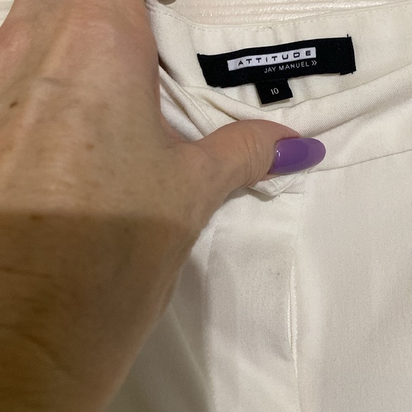 Jay Manuel ATTITUDE cream, wide leg, cream. Unlined. Waist “17” length “41”in - Picture 2 of 4